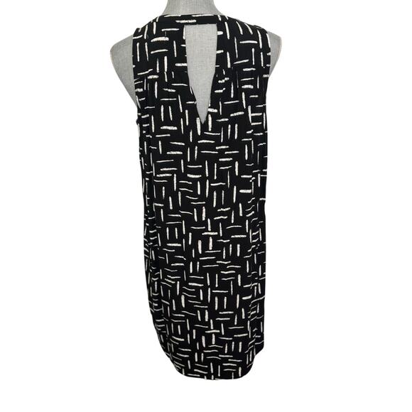 Old Navy Black and White Geometric Sleeveless Midi Dress Size Large Casual - Picture 3 of 6